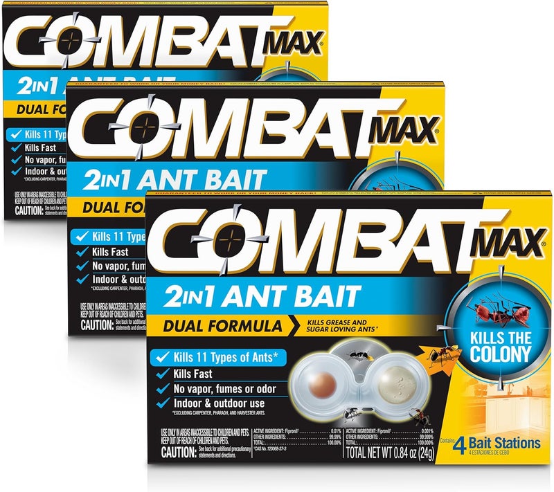 Combat Max 2 in 1 Ant Bait Station, 4 Count (Pack of 3) - Image 1